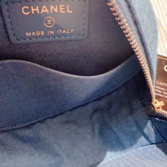 Chanel Denim Quilted Pearl Crush Round Clutch - Picture 4 of 7